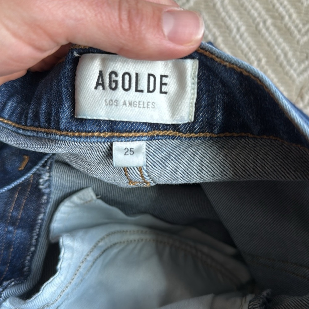 Agolde Dark Blue Straight-Leg Jeans - Picture 4 of 4
